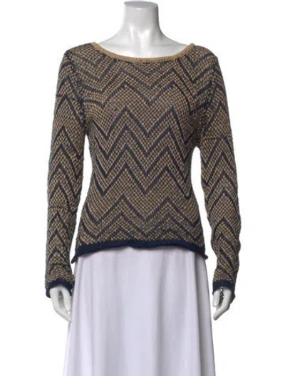 Pre-owned Rag & Bone V-neck Sweater In Blue/neutrals