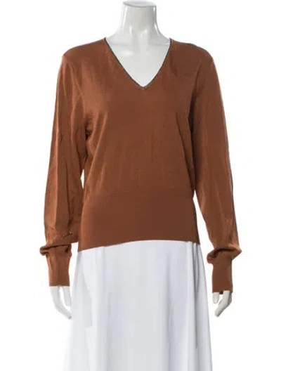 Pre-owned Rag & Bone V-neck Sweater In Brown