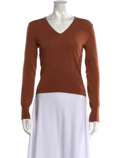Pre-owned Rag & Bone V-neck Sweater In Brown