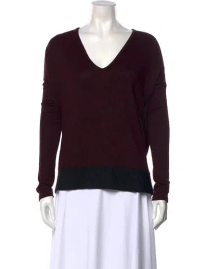 Pre-owned Rag & Bone V-neck Sweater In Burgundy