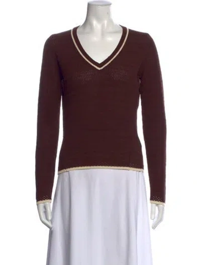 Pre-owned Rag & Bone V-neck Sweater In Burgundy