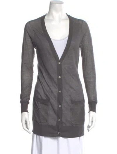 Pre-owned Rag & Bone V-neck Sweater In Gray