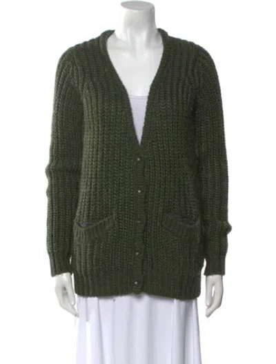 Pre-owned Rag & Bone V-neck Sweater In Green
