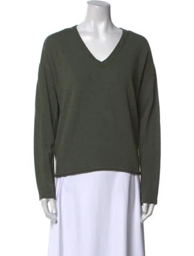 Pre-owned Rag & Bone V-neck Sweater In Green