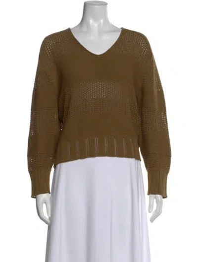 Pre-owned Rag & Bone V-neck Sweater In Green