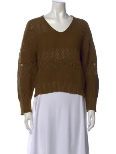 Pre-owned Rag & Bone V-neck Sweater In Green