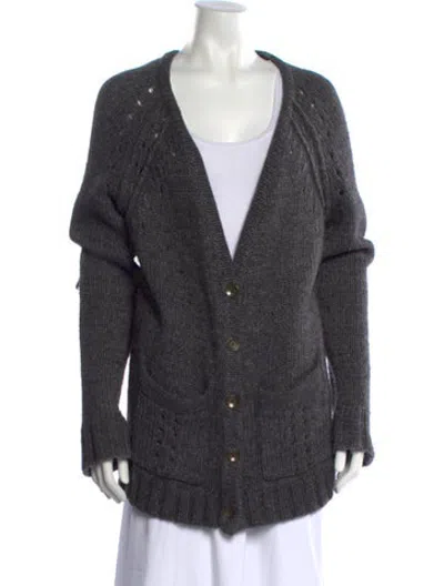 Pre-owned Rag & Bone V-neck Sweater In Grey