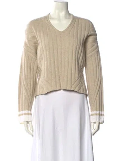 Pre-owned Rag & Bone V-neck Sweater In Neutral