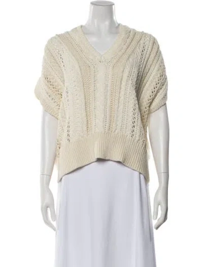 Pre-owned Rag & Bone V-neck Sweater In Neutral
