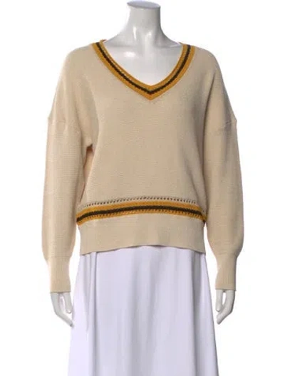 Pre-owned Rag & Bone V-neck Sweater In Neutrals