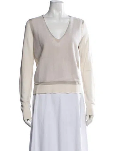 Pre-owned Rag & Bone V-neck Sweater In Neutrals