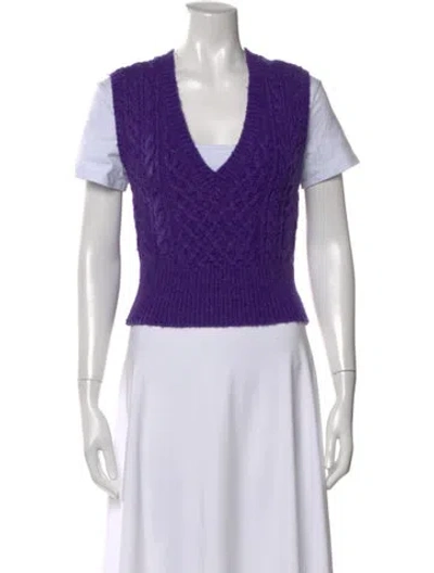 Pre-owned Rag & Bone V-neck Sweater In Purple