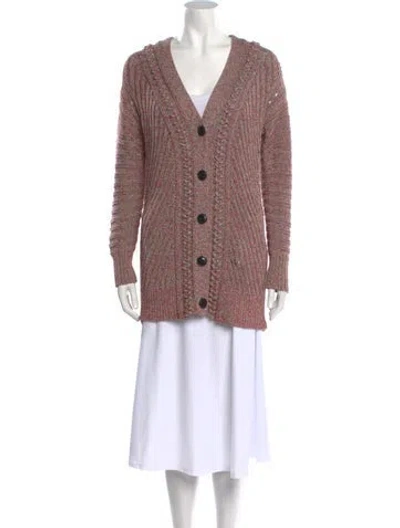 Pre-owned Rag & Bone V-neck Sweater In Red