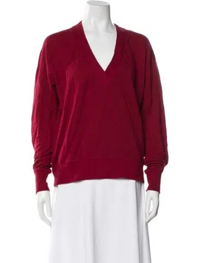 Pre-owned Rag & Bone V-neck Sweater In Red
