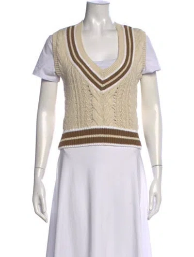 Pre-owned Rag & Bone V-neck Sweater W/ Tags In Neutral