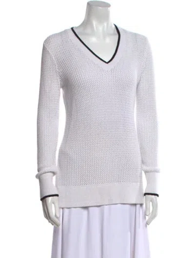 Pre-owned Rag & Bone V-neck Sweater W/ Tags In White