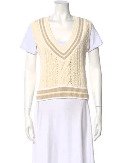 Pre-owned Rag & Bone V-neck Sweater W/ Tags In White