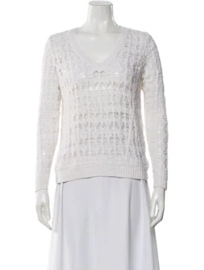 Pre-owned Rag & Bone V-neck Sweater In White