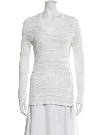 Pre-owned Rag & Bone V-neck Sweater In White