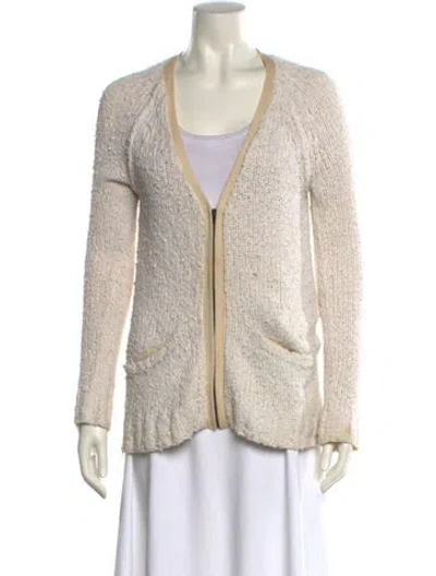 Pre-owned Rag & Bone V-neck Sweater In White