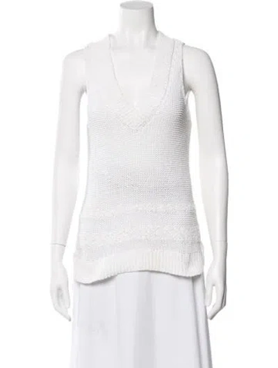 Pre-owned Rag & Bone V-neck Sweater In White