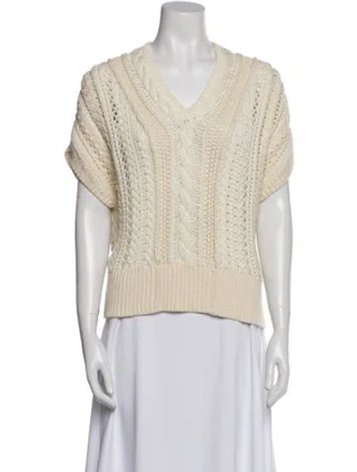 Pre-owned Rag & Bone V-neck Sweater In White