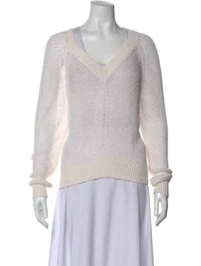 Pre-owned Rag & Bone V-neck Sweater In White