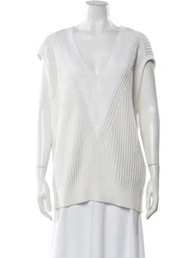 Pre-owned Rag & Bone V-neck Sweater In White