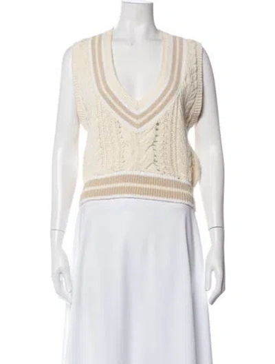 Pre-owned Rag & Bone V-neck Sweater In White
