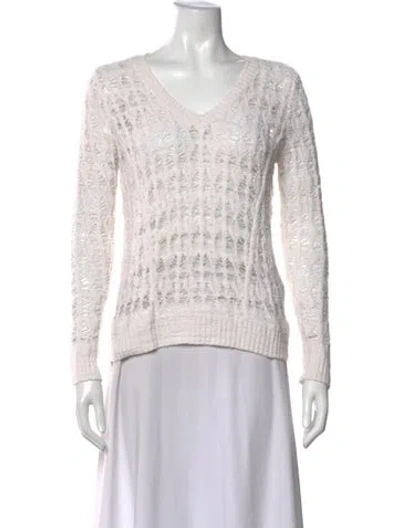 Pre-owned Rag & Bone V-neck Sweater In White