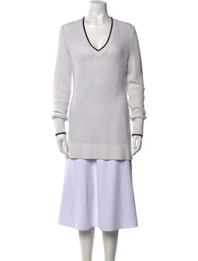 Pre-owned Rag & Bone V-neck Sweater In White
