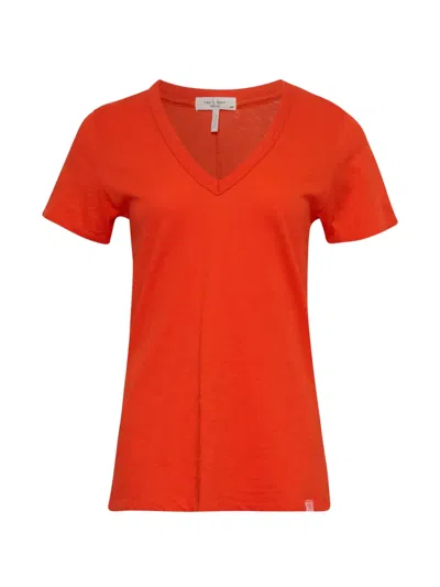Rag & Bone V-neck T-shirt In Red