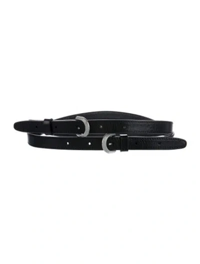 Pre-owned Rag & Bone Waist Belt Wide Waist Belt In Black