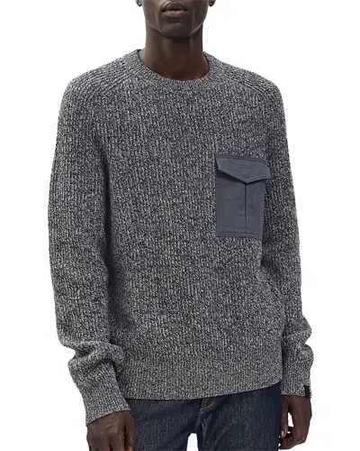 Rag & Bone Walker Marl Mixed Media Sweater In Gray