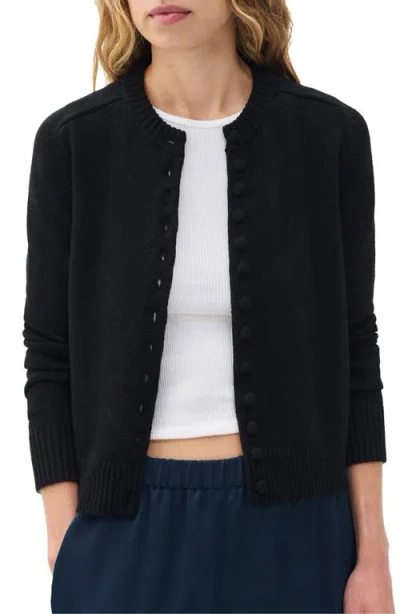 Rag & Bone Wallace Crewneck Cardigan In Black