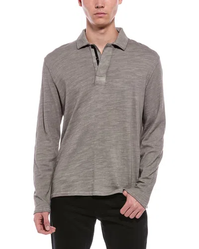 Rag & Bone Washed Flame Rugby Polo Shirt In Gray