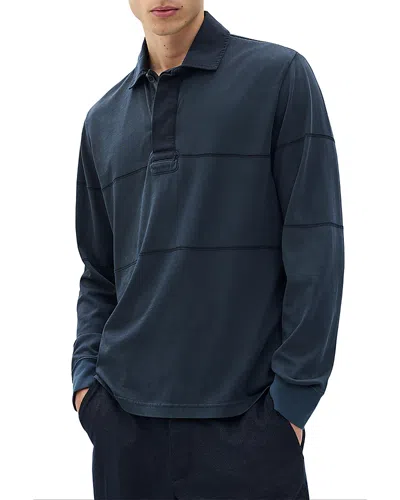 Rag & Bone Washed Rugby Shirt In Blue