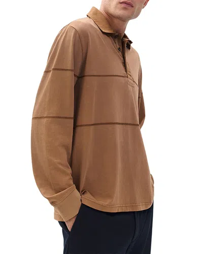 Rag & Bone Washed Rugby Shirt In Brown