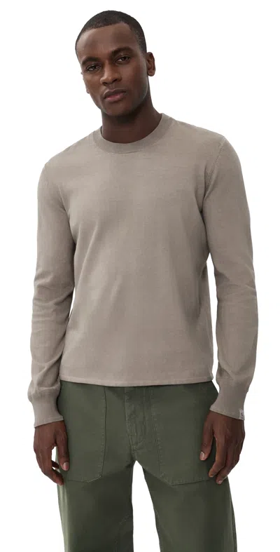Rag & Bone Washed Supima Crew Sweater Gran In Gray