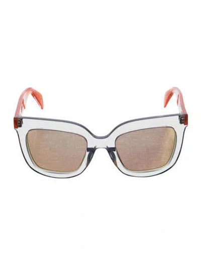 Pre-owned Rag & Bone Wayfarer Tinted Sunglasses In Clear/orange