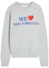 Rag & Bone We Heart Nyc Printed Cotton-blend Sweatshirt In Blue