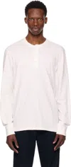 Rag & Bone White Classic Flame Henley In White