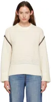 Rag & Bone Vintage Terry Blanket Stitch Cotton-blend Sweatshirt In Ivory