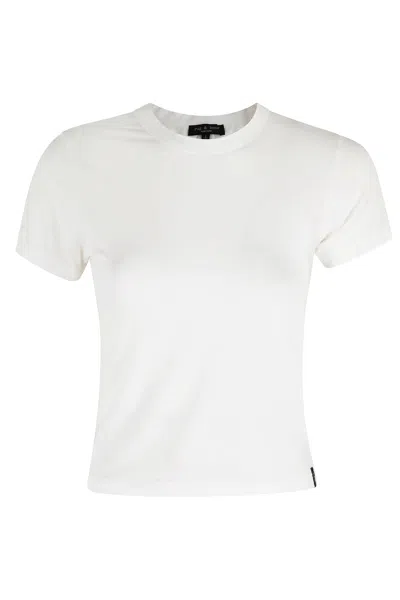 Rag & Bone White Luca Jersey Ribbed Crewneck Modal Tee