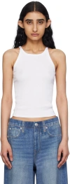 Rag & Bone White 'the Essential Rib String' Tank Top In Wht
