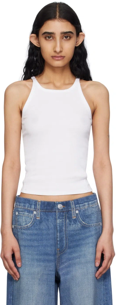 RAG & BONE WHITE 'THE ESSENTIAL RIB STRING' TANK TOP