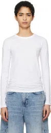 Rag & Bone White Essential Rib Long Sleeve T-shirt In Brightwht