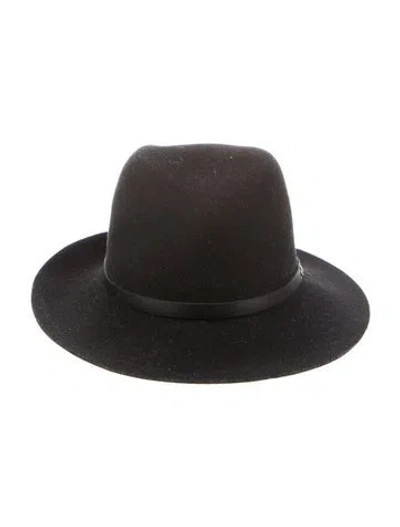 Pre-owned Rag & Bone Wide Brim Fedora Hat In Black
