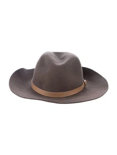 Pre-owned Rag & Bone Wide Brim Felt Fedora Hat In Neutrals
