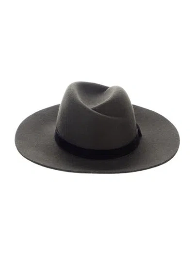 Pre-owned Rag & Bone Wide Brim Wool Fedora Hat In Green
